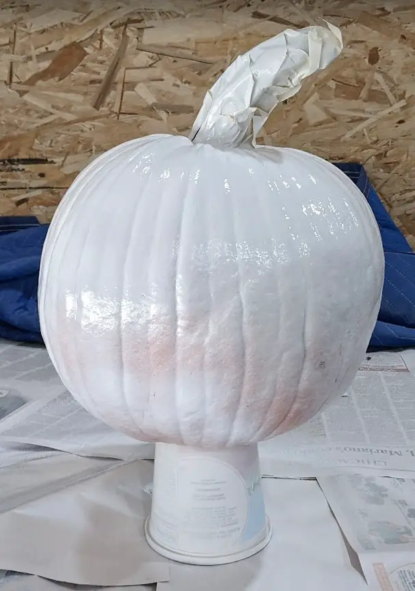 pumpkin first coat of paint