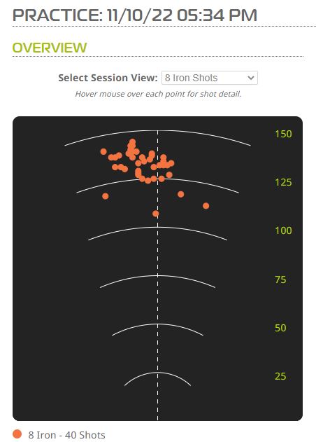 SkyTrak 8 iron shots