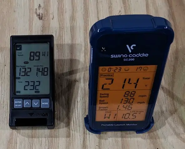 PRGR Launch Monitor versus Swing Caddie SC200 Driver