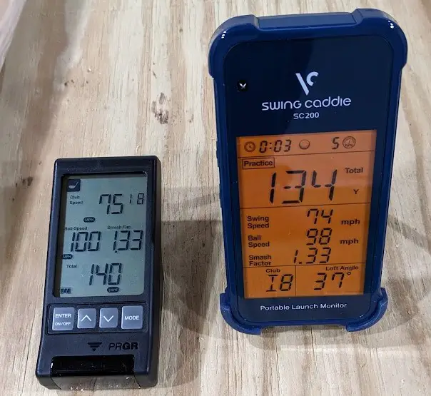 PRGR Launch Monitor versus Swing Caddie SC200