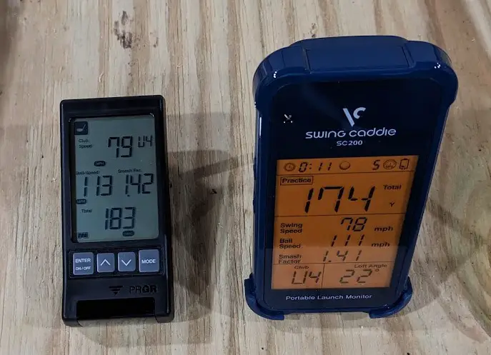 PRGR Launch Monitor vs Swing Caddie SC200 4 hybrid