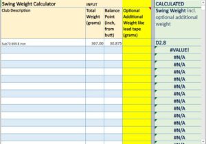 swing weight calculator