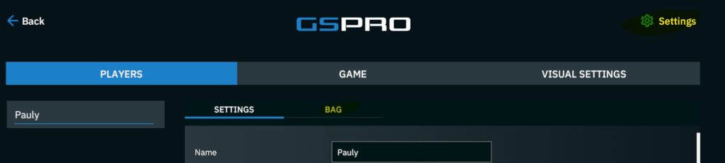 GSPro Bag Mapping Setup